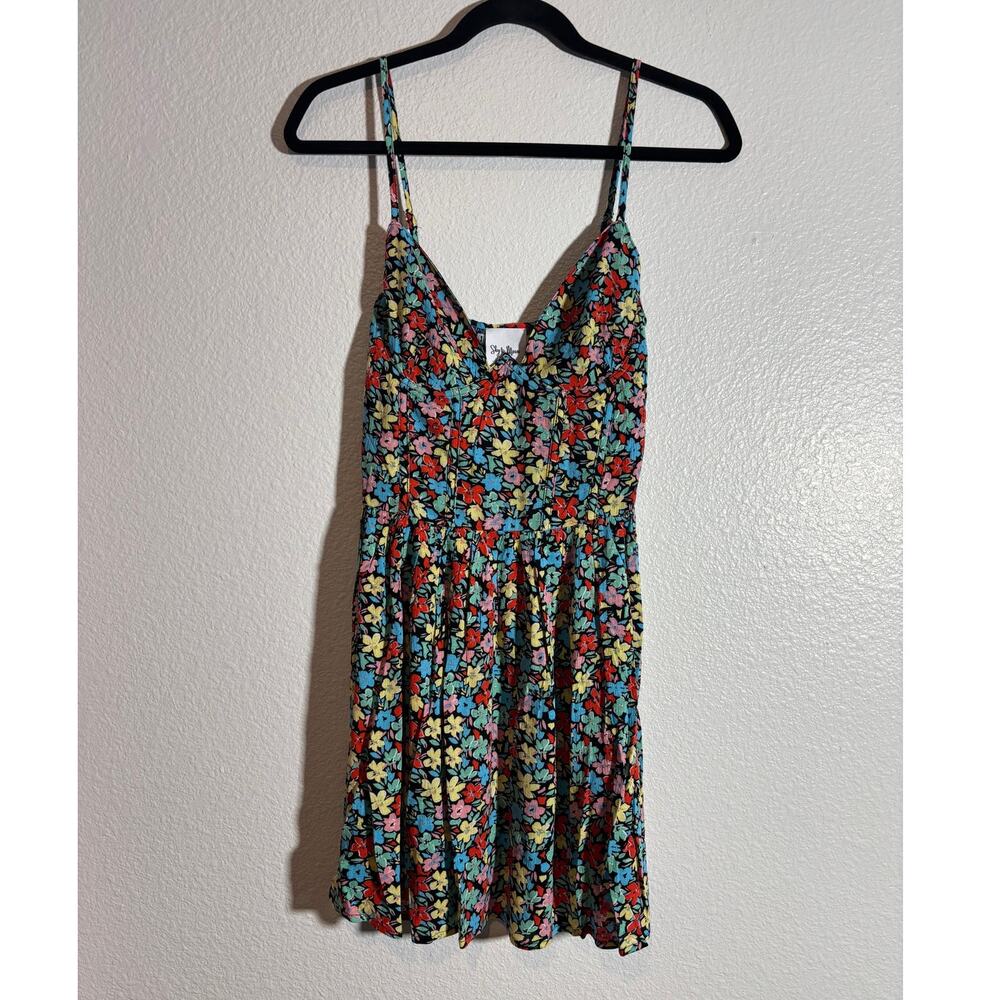 Sky to Moon NWOT Size M Ditsy Floral Cami Mini Dress Sleeveless Corset-Style